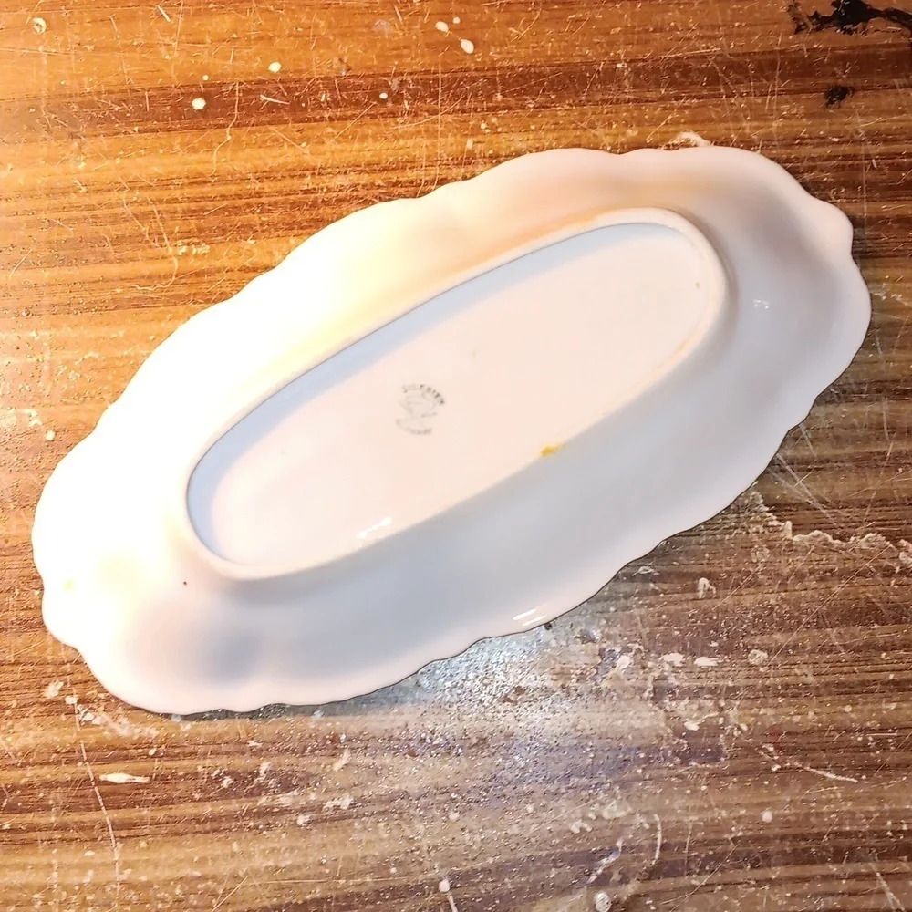 Vintage German Silesia oval relish bowl